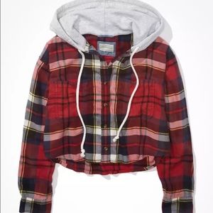 Cropped AE Flannel w/ Hood